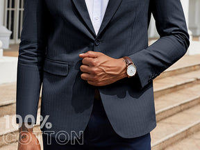 COOFANDY Men's Herringbone Blazer Slim Fit Cotton Sport Coats Two Buttons Casual Suit Jacket
