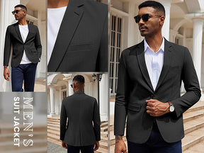 COOFANDY Men's Herringbone Blazer Slim Fit Cotton Sport Coats Two Buttons Casual Suit Jacket