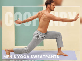 COOFANDY Men's Yoga Pants Casual Elastic Waist Drawstring Jogger Sweatpants Open Bottom Lounge Pants