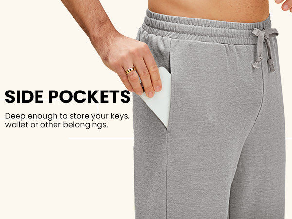 COOFANDY Men's Yoga Pants Casual Elastic Waist Drawstring Jogger Sweatpants Open Bottom Lounge Pants