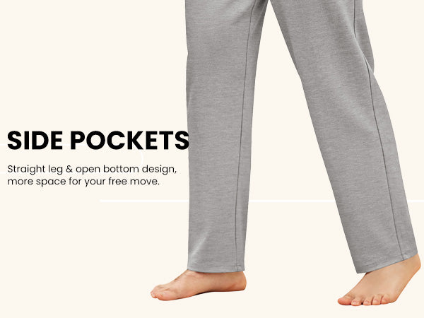 COOFANDY Men's Yoga Pants Casual Elastic Waist Drawstring Jogger Sweatpants Open Bottom Lounge Pants
