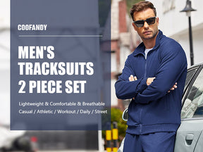 COOFANDY Men's Tracksuits Casual Sweatsuit 2 Piece Full Zip Athletic Jogging Suit Sets Sport Sweat Suit