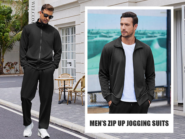COOFANDY Men's Tracksuits Casual Sweatsuit 2 Piece Full Zip Athletic Jogging Suit Sets Sport Sweat Suit