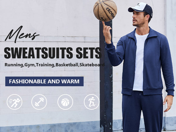 COOFANDY Men's Tracksuits Casual Sweatsuit 2 Piece Full Zip Athletic Jogging Suit Sets Sport Sweat Suit