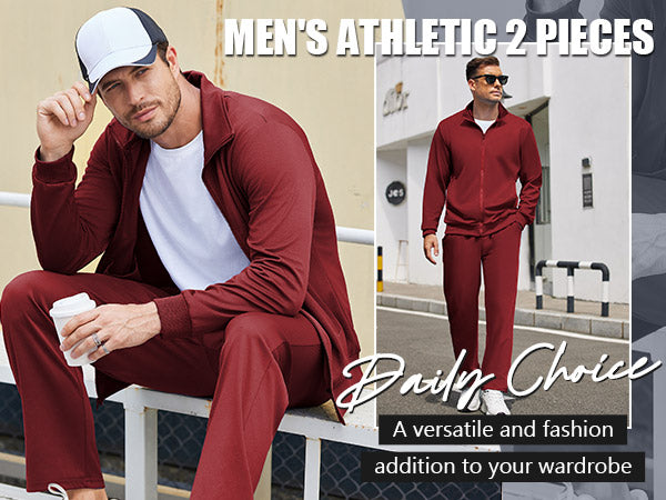 COOFANDY Men's Tracksuits Casual Sweatsuit 2 Piece Full Zip Athletic Jogging Suit Sets Sport Sweat Suit