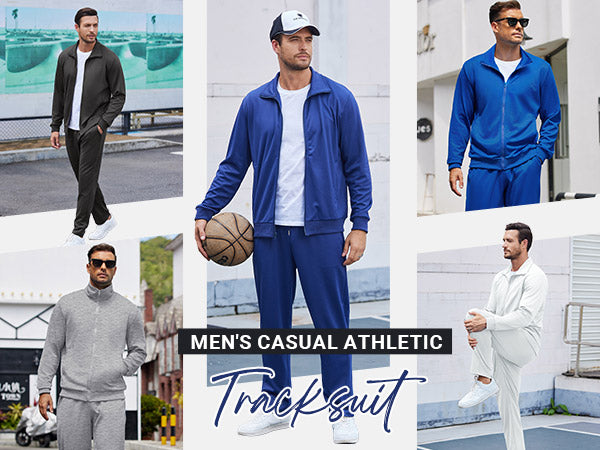COOFANDY Men's Tracksuits Casual Sweatsuit 2 Piece Full Zip Athletic Jogging Suit Sets Sport Sweat Suit