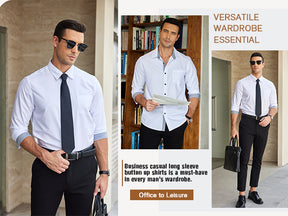 COOFANDY Mens Dress Shirts Long Sleeve Button Down Shirts Untucked Wrinkle-Free Business Casual Shirts