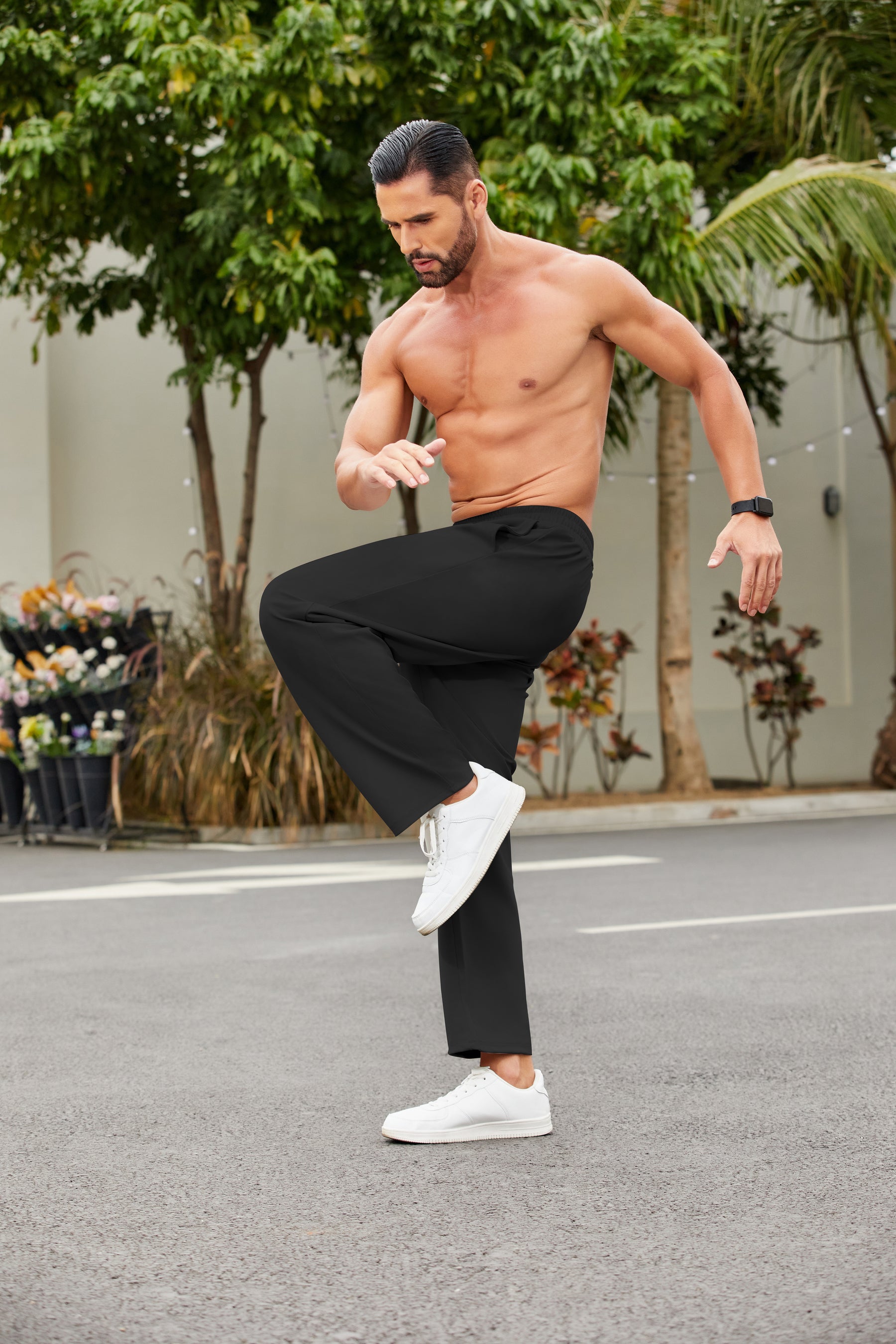 COOFANDY Men Jogger Yoga Sweatpants Casual Athletic Elastic Waist Pants Open Bottom Trouser Jersey Knit Pants with Pockets