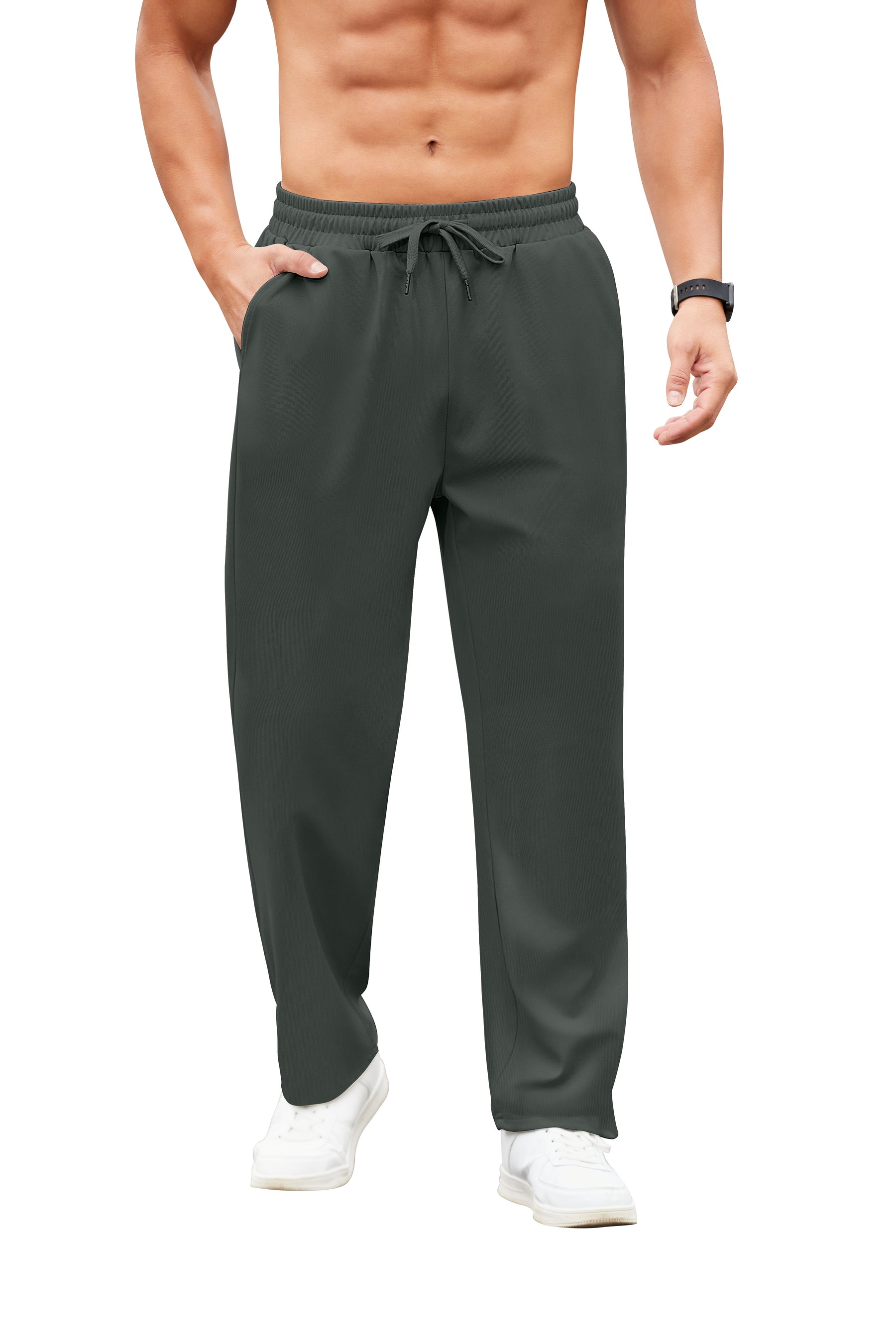COOFANDY Men Jogger Yoga Sweatpants Casual Athletic Elastic Waist Pants Open Bottom Trouser Jersey Knit Pants with Pockets