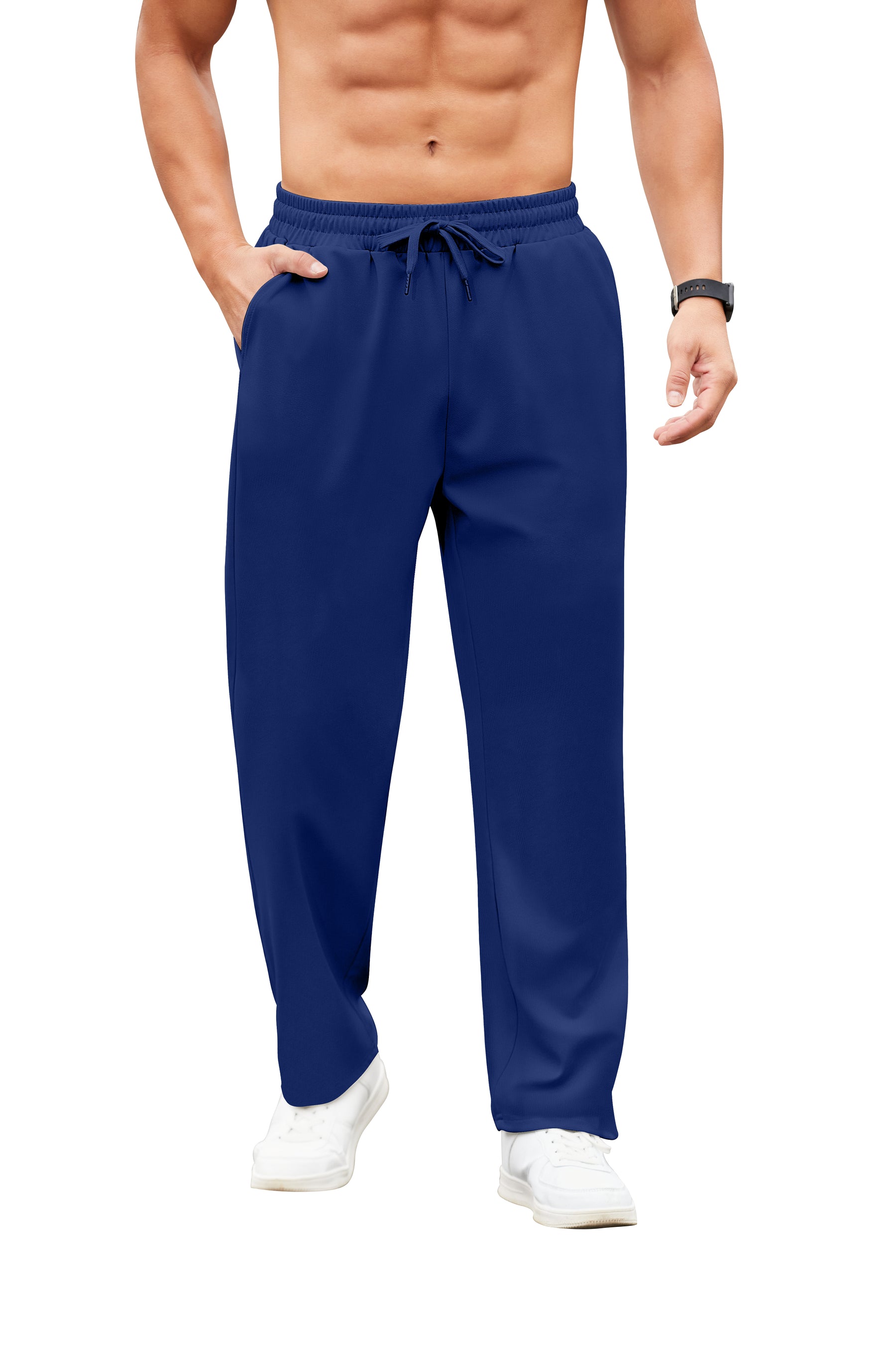 COOFANDY Men Jogger Yoga Sweatpants Casual Athletic Elastic Waist Pants Open Bottom Trouser Jersey Knit Pants with Pockets