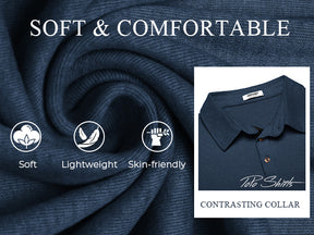 COOFANDY Men's Long Sleeve Polo Shirt Casual Dress Button Polo T Shirt with Pocket Basic Lightweight Collared Golf Shirt