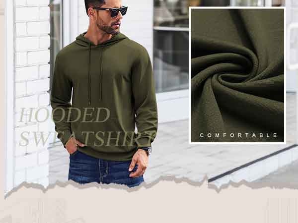 COOFANDY Mens Hoodies Pullover Long Sleeve Casual Fashion Sweatshirts Drawstring Gym Hooded Shirt with Kanga Pocket
