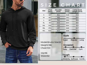COOFANDY Mens Hoodies Pullover Long Sleeve Casual Fashion Sweatshirts Drawstring Gym Hooded Shirt with Kanga Pocket