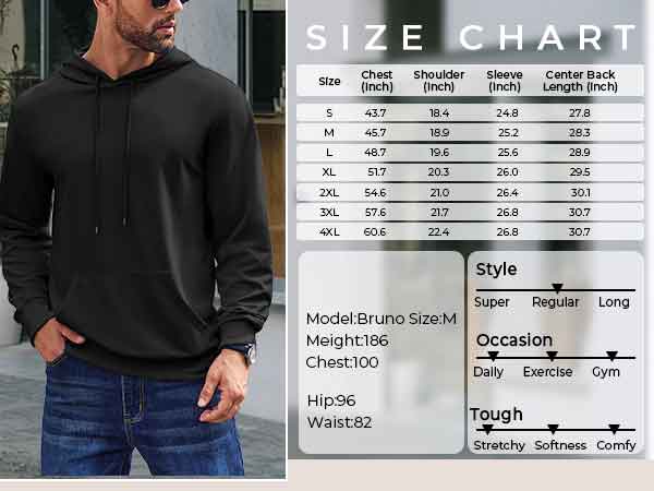 COOFANDY Mens Hoodies Pullover Long Sleeve Casual Fashion Sweatshirts Drawstring Gym Hooded Shirt with Kanga Pocket