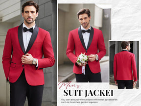 COOFANDY Men Tuxedo Jacket Slim Fit Blazer Suit Jacket Prom Dinner Party Wedding