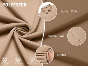 COOFANDY Mens Casual Button Down Shirts Short Sleeve Wrinkle Free Shirt Untucked Summer Stretch Dress Shirt