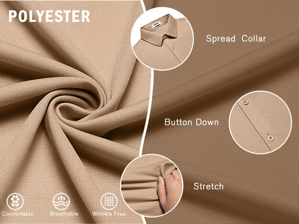 COOFANDY Mens Casual Button Down Shirts Short Sleeve Wrinkle Free Shirt Untucked Summer Stretch Dress Shirt