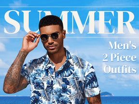 COOFANDY Men's Hawaiian 2 Piece Outfits Summer Beach Matching Set Short Sleeve Floral Shirts and Shorts