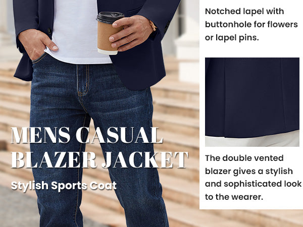 COOFANDY Men's Casual Blazer Regular Fit Lightweight Two Button Sport Coat Suit Jacket