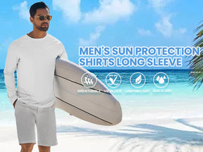 COOFANDY Men's Sun Protection Shirts Long Sleeve Rash Guard Swim T-Shirts Lightweight Quick Dry Fishing Shirts