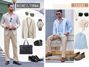 COOFANDY Men's Classic Fit Dress Pants Flat Front Straight Casual Pant Expandable Waist Suit Pant