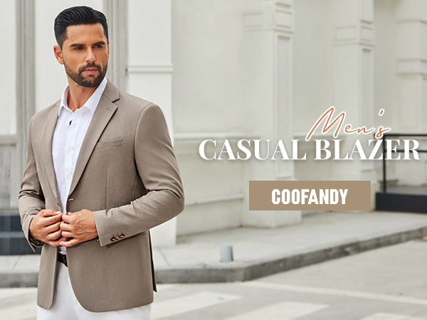COOFANDY Men's Casual Blazer Slim Fit Two Buttons Sport Coat Lightweight Suit Jacket