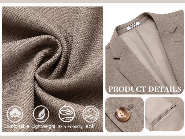 COOFANDY Men's Casual Blazer Slim Fit Two Buttons Sport Coat Lightweight Suit Jacket