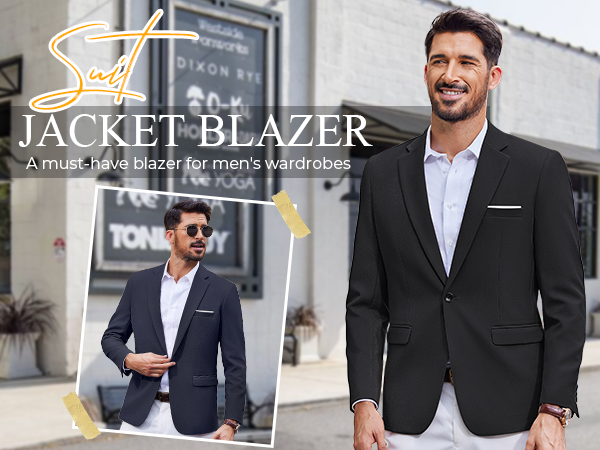 COOFANDY Men's Casual Blazer One Button Sport Coats Lightweight Suit Jacket