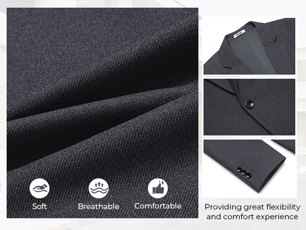 COOFANDY Men's Casual Blazer One Button Sport Coats Lightweight Suit Jacket