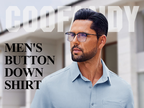 COOFANDY Mens Button Down Shirt Casual Untucked Shirts Long Sleeve Dress Shirt with Pocket
