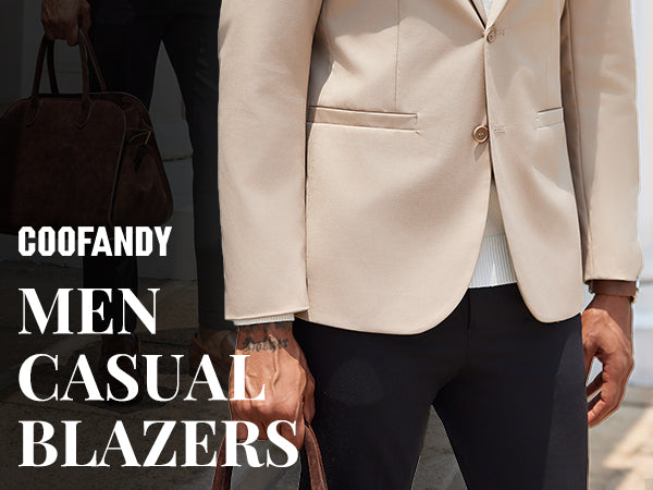 COOFANDY Men Casual Blazer Sport Coats Slim Fit Lightweight Business Two Button Suit Jackets