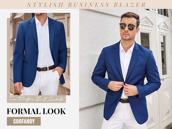 COOFANDY Men Casual Blazer Sport Coats Slim Fit Lightweight Business Two Button Suit Jackets