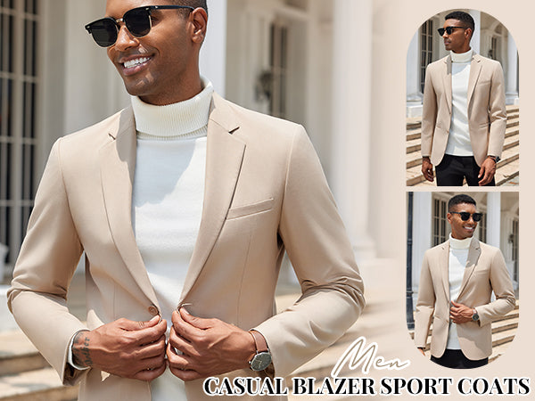 COOFANDY Men Casual Blazer Sport Coats Slim Fit Lightweight Business Two Button Suit Jackets