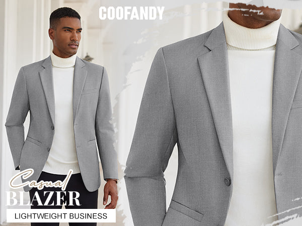 COOFANDY Men Casual Blazer Sport Coats Slim Fit Lightweight Business Two Button Suit Jackets