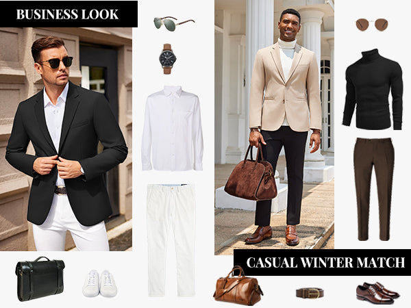 COOFANDY Men Casual Blazer Sport Coats Slim Fit Lightweight Business Two Button Suit Jackets