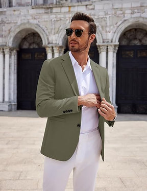COOFANDY Men's Casual Knit Blazer Two Button Lightweight Sport Coats Suit Jacket