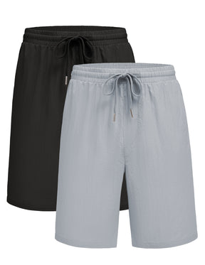 COOFANDY Men's Summer Beach Shorts Lightweight Elastic Waist Drawstring Casual Shorts with Pocket
