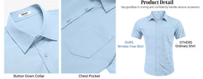 COOFANDY Mens Dress Shirts Short Sleeve Business Casual Shirts Regular Fit Casual Button Down Untucked Shirts