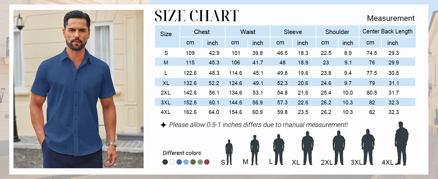 COOFANDY Mens Dress Shirts Short Sleeve Business Casual Shirts Regular Fit Casual Button Down Untucked Shirts