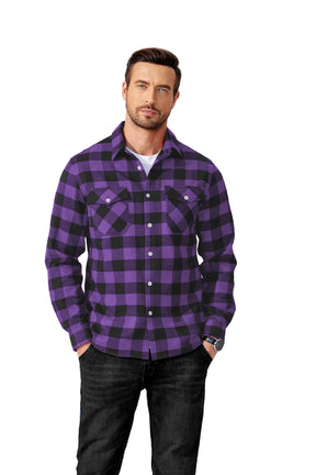COOFANDY Mens Flannel Shirts Long Sleeve Casual Plaid Button Down Shirt Cotton Shirt Cowboy Work Shirts with Pockets
