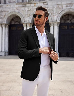 COOFANDY Men's Casual Knit Blazer Two Button Lightweight Sport Coats Suit Jacket