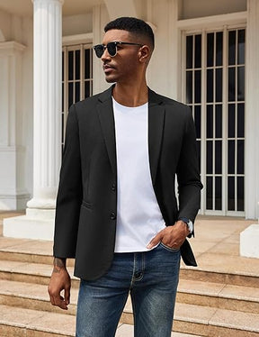 COOFANDY Men's Casual Knit Blazer Two Button Lightweight Sport Coats Suit Jacket