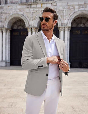 COOFANDY Men's Casual Knit Blazer Two Button Lightweight Sport Coats Suit Jacket