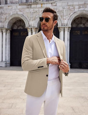COOFANDY Men's Casual Knit Blazer Two Button Lightweight Sport Coats Suit Jacket