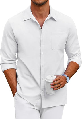 COOFANDY Men's Oxford Shirt Long Sleeve Casual Button Down Shirts Regular Fit Dress Shirts