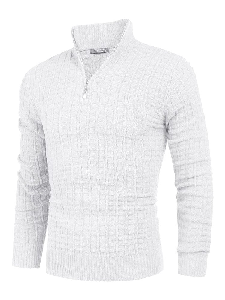 Soft Polo Collar Knit Sweater (US Only) Sweater coofandy White S 
