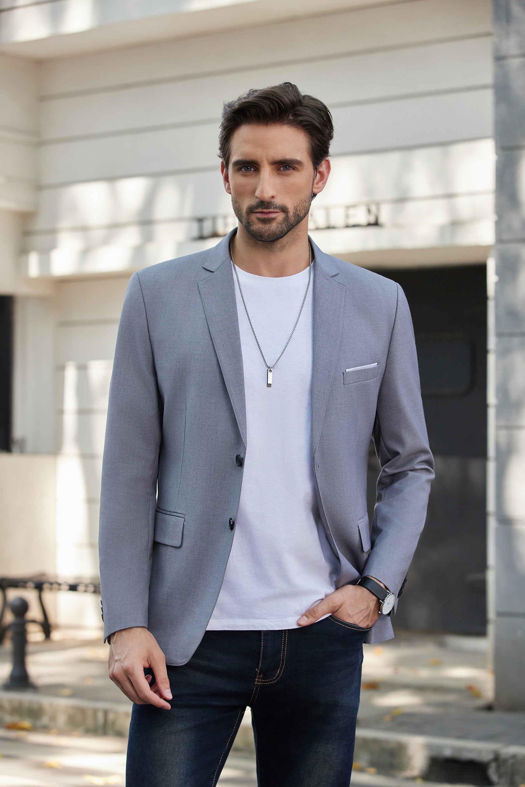COOFANDY Mens Causal Blazer Two Button Suit Jackets Lightweight Slim Fit Sports Coats