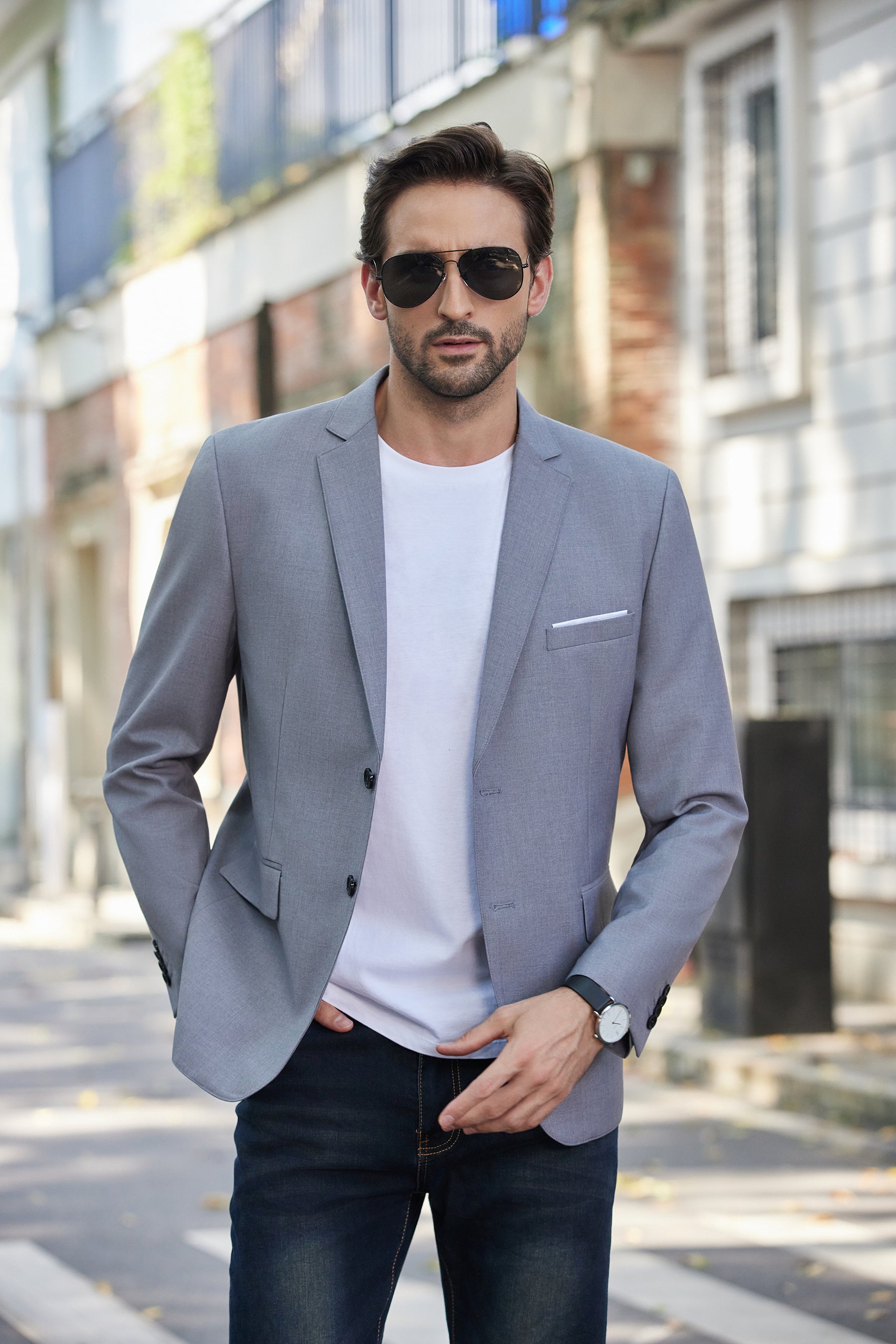 COOFANDY Mens Causal Blazer Two Button Suit Jackets Lightweight Slim Fit Sports Coats