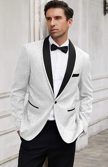 COOFANDY Men's Floral Tuxedo Suit Jacket Slim Fit Dinner Jacket Party Prom Wedding Blazer Jackets