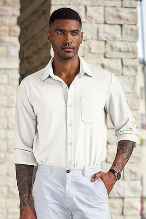 COOFANDY Men's Wrinkle Free Shirts Casual Long Sleeve Button Down Dress Shirts